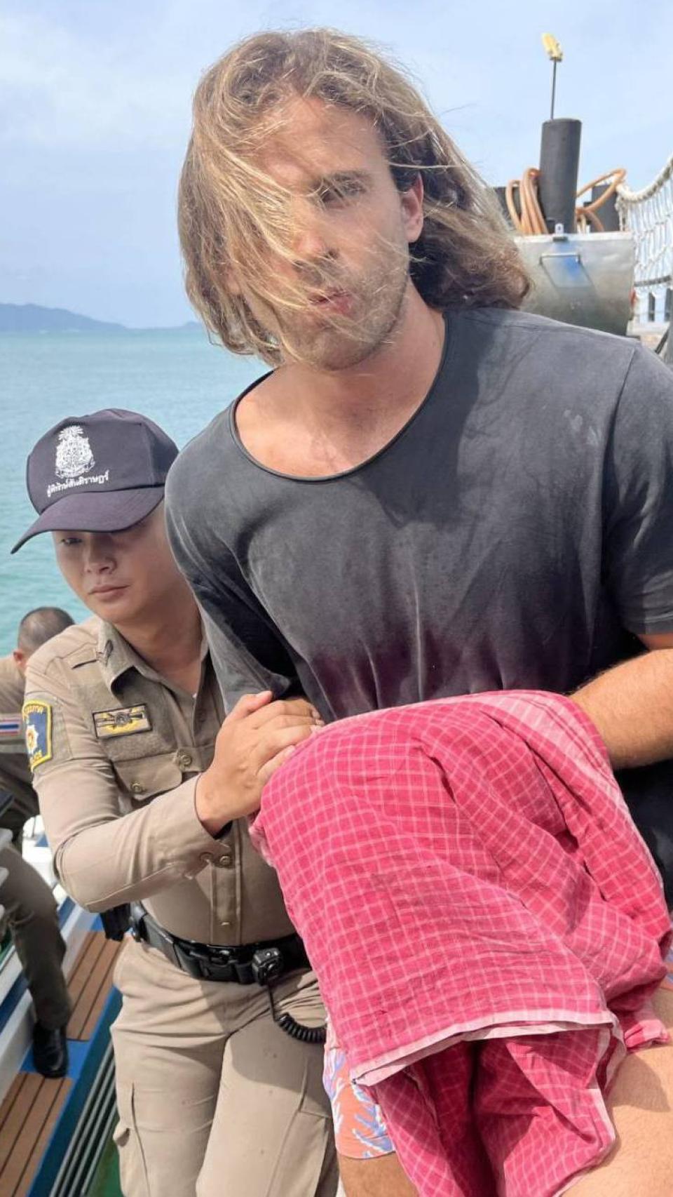 Daniel Sancho en una imagen en Tailandia, durante la reconstrucción del crimen.