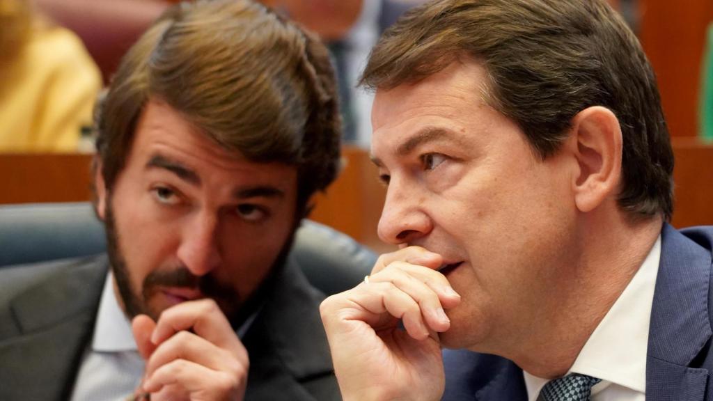 El vicepresidente, Juan García-Gallardo, y el presidente de la Junta, Alfonso Fernández Mañueco, en una imagen de archivo