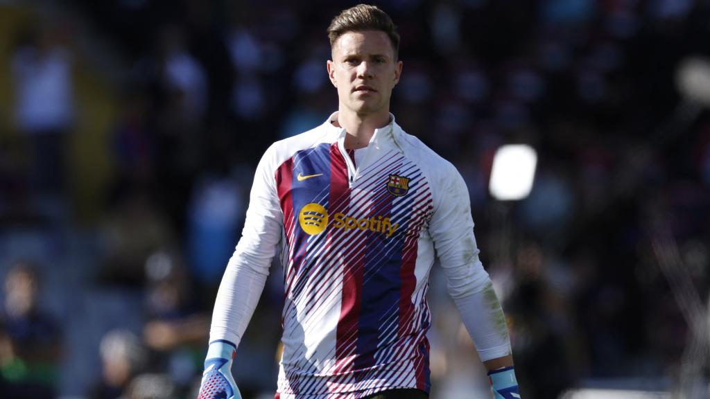 Ter Stegen, durante el entrenamiento previo a El Clásico.