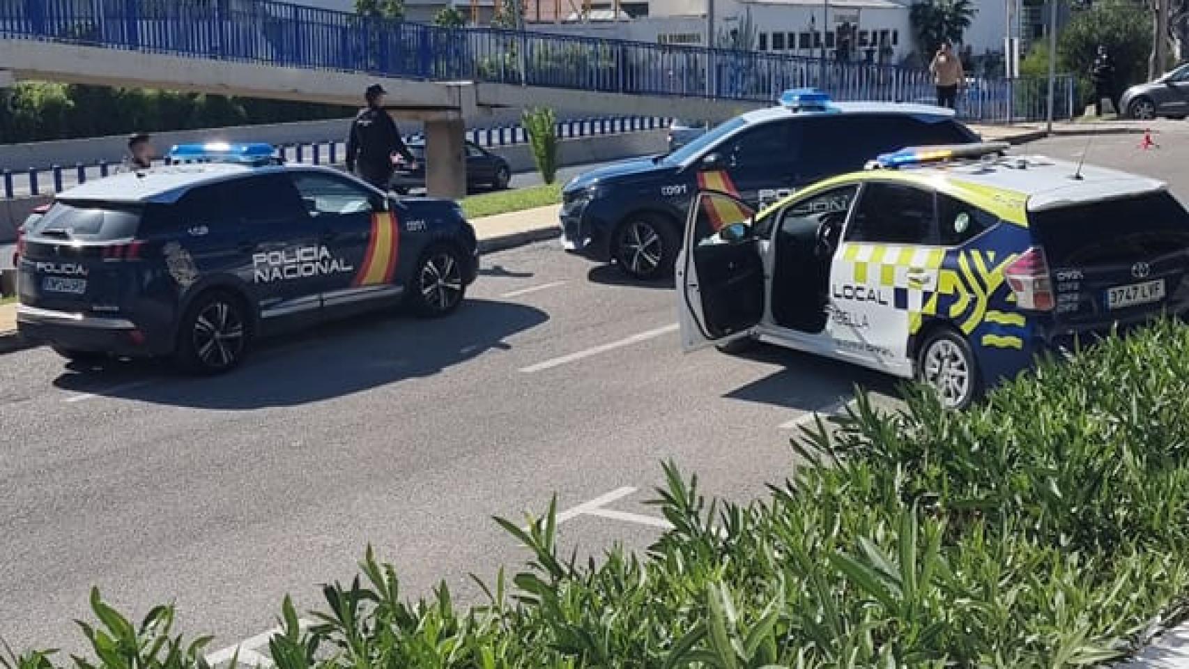 El dispositivo policial en la zona.