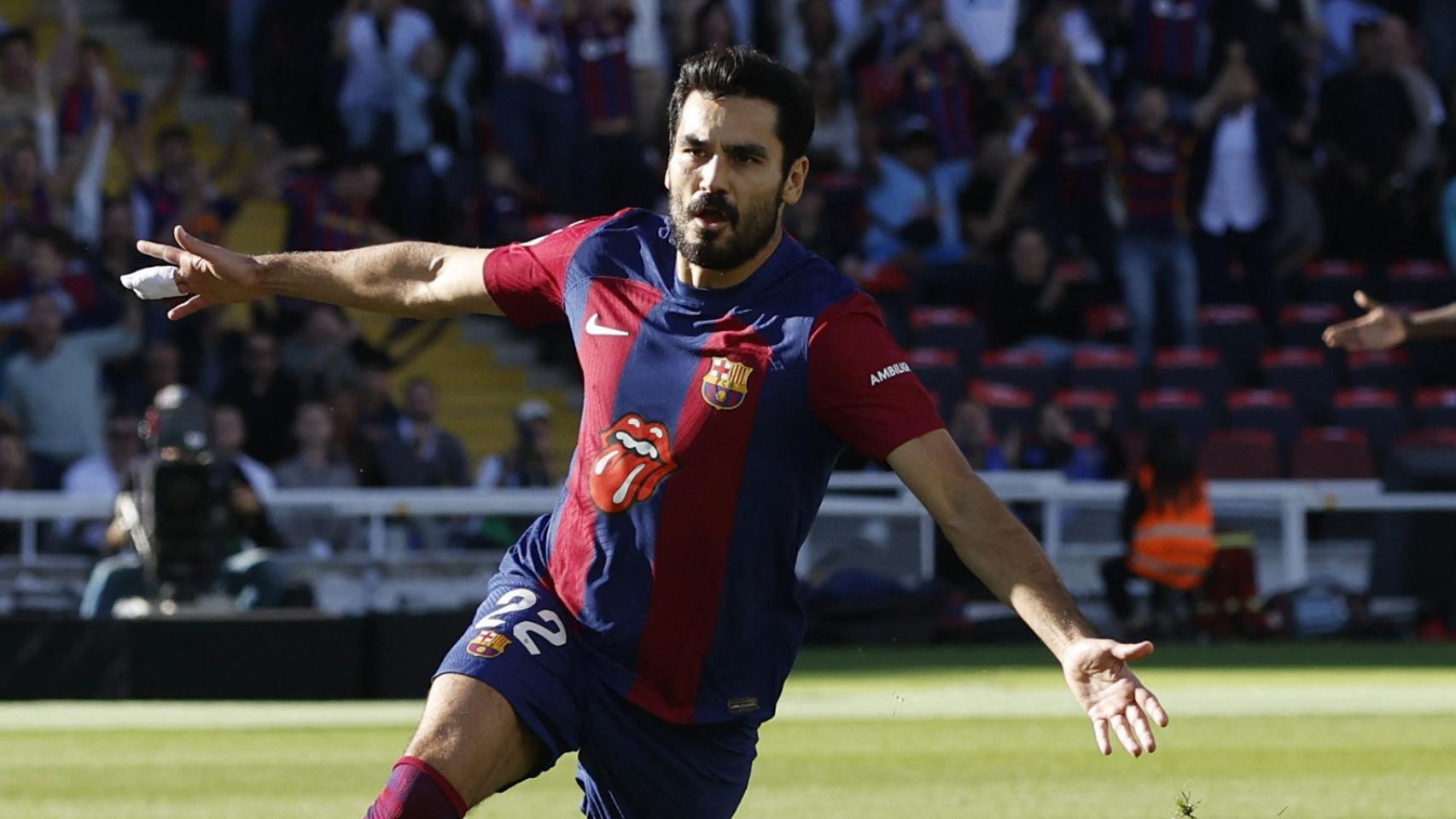 Ilkay Gündogan celebra su gol en El Clásico frente al Real Madrid.