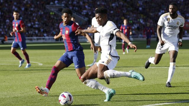 Tchouaméni, durante un lance en El Clásico.