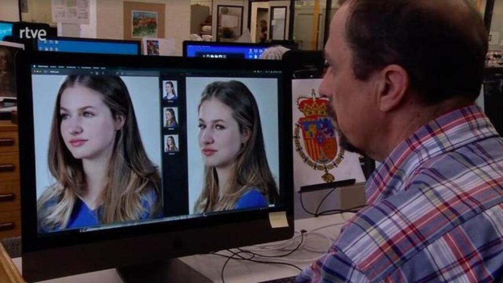 Momentos de la realización de la moneda de la Princesa.
