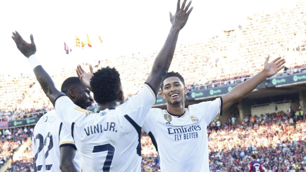 Bellingham celebra su segundo gol en El Clásico con Vinicius