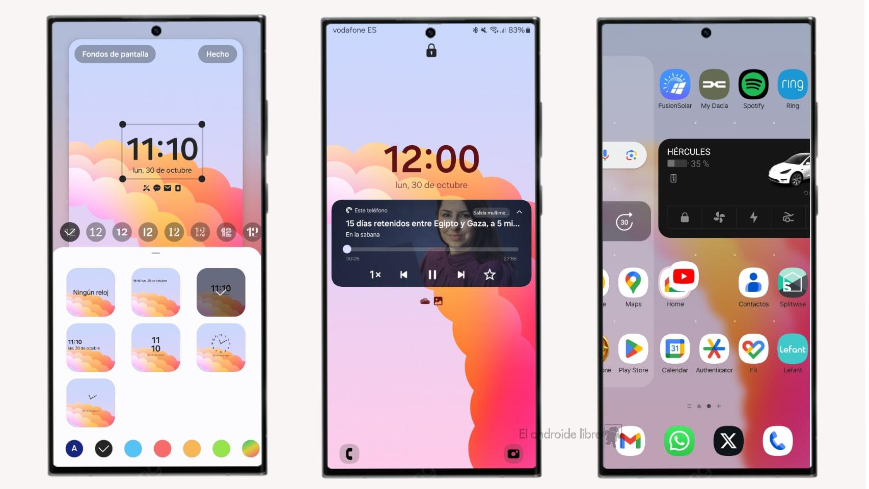 Pantalla de inicio y bloqueo de One UI 6