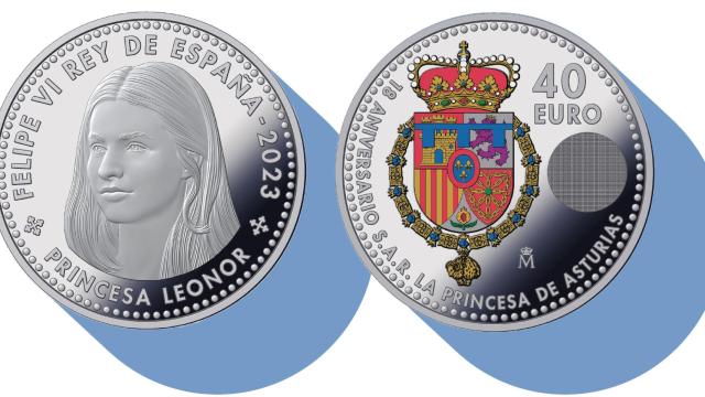 Anverso  y reverso de la moneda de la infanta Leonor.