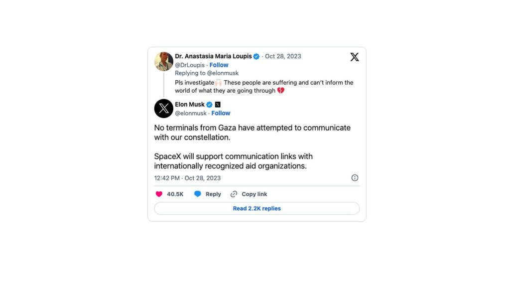 Declaraciones de Musk en X.