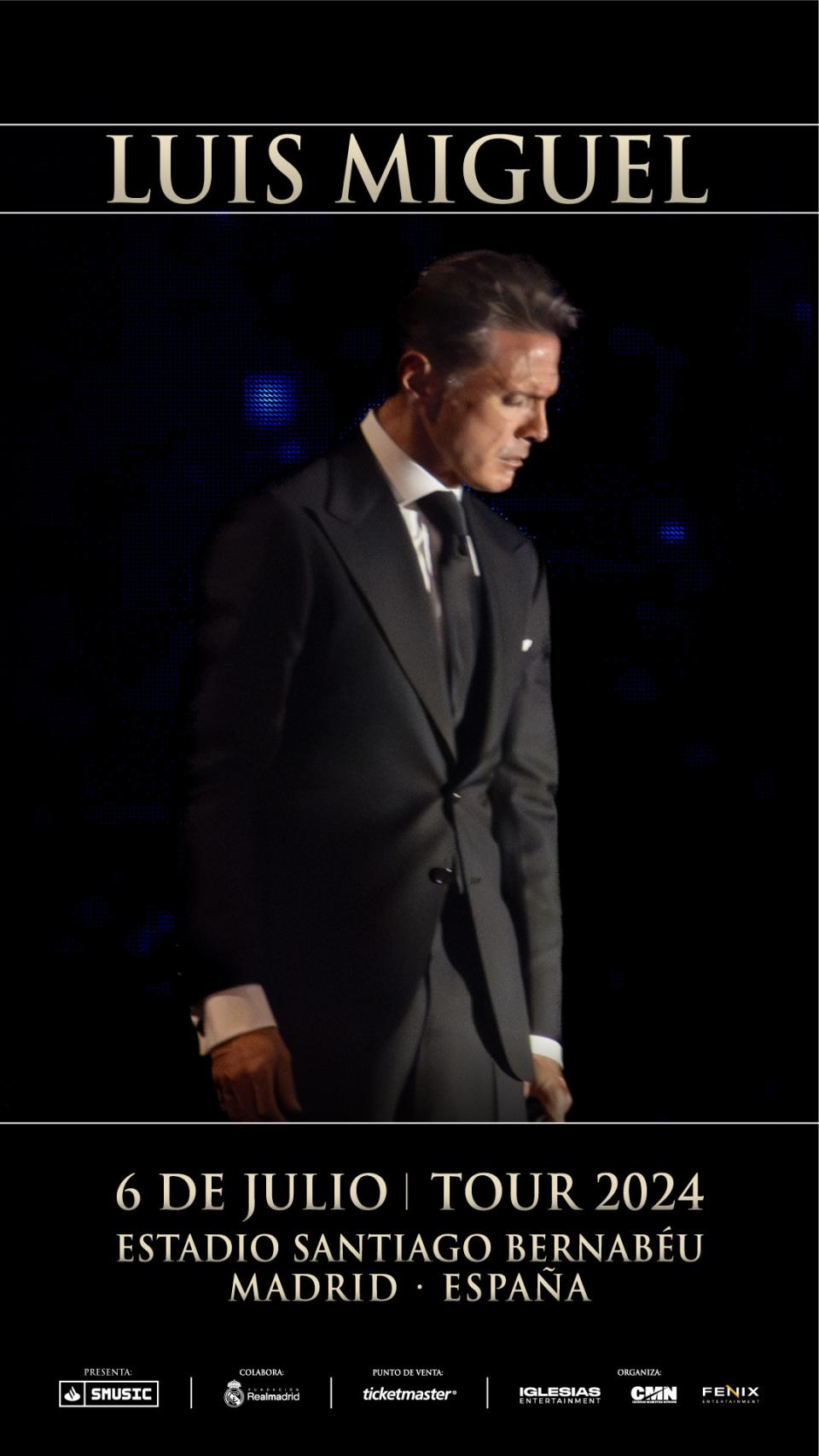 Póster del anuncio del concierto de Luis Miguel.