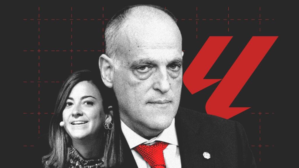 Javier Tebas, en un fotomontaje