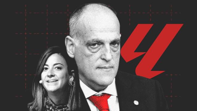 Javier Tebas, en un fotomontaje