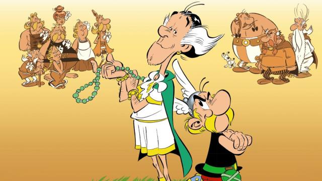 Detalle de la portada de 'El lirio blanco', la 40.ª aventura de Astérix y Obélix