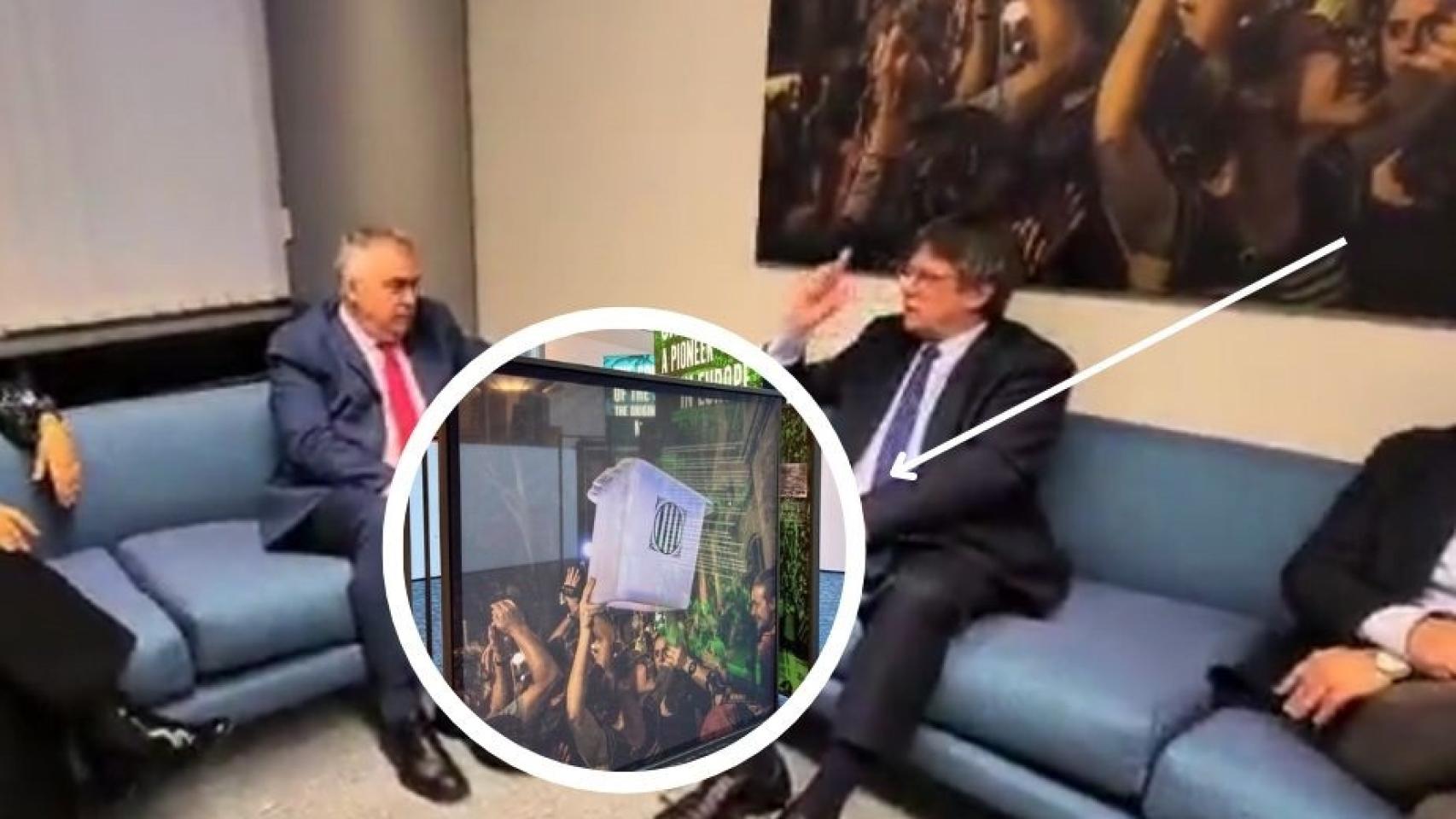 Reunión en Bruselas de Carles Puigdemont y Santos Cerdán.