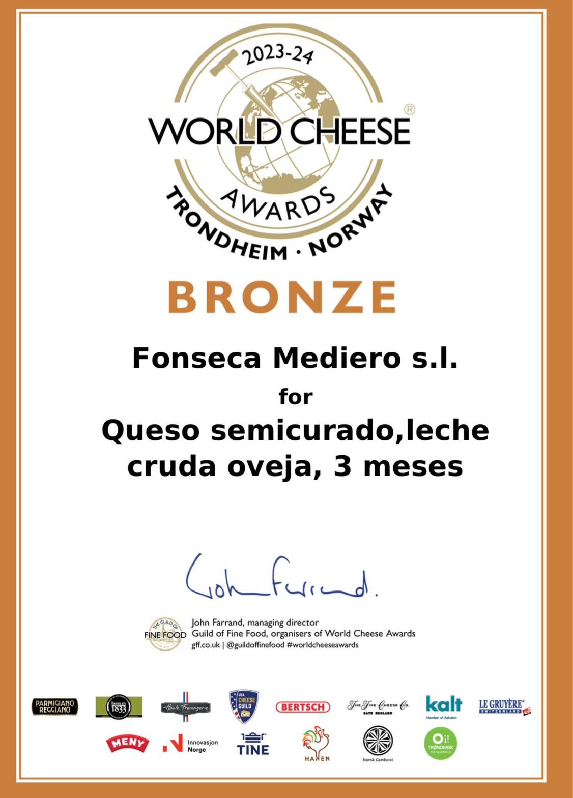 La notificación del premio