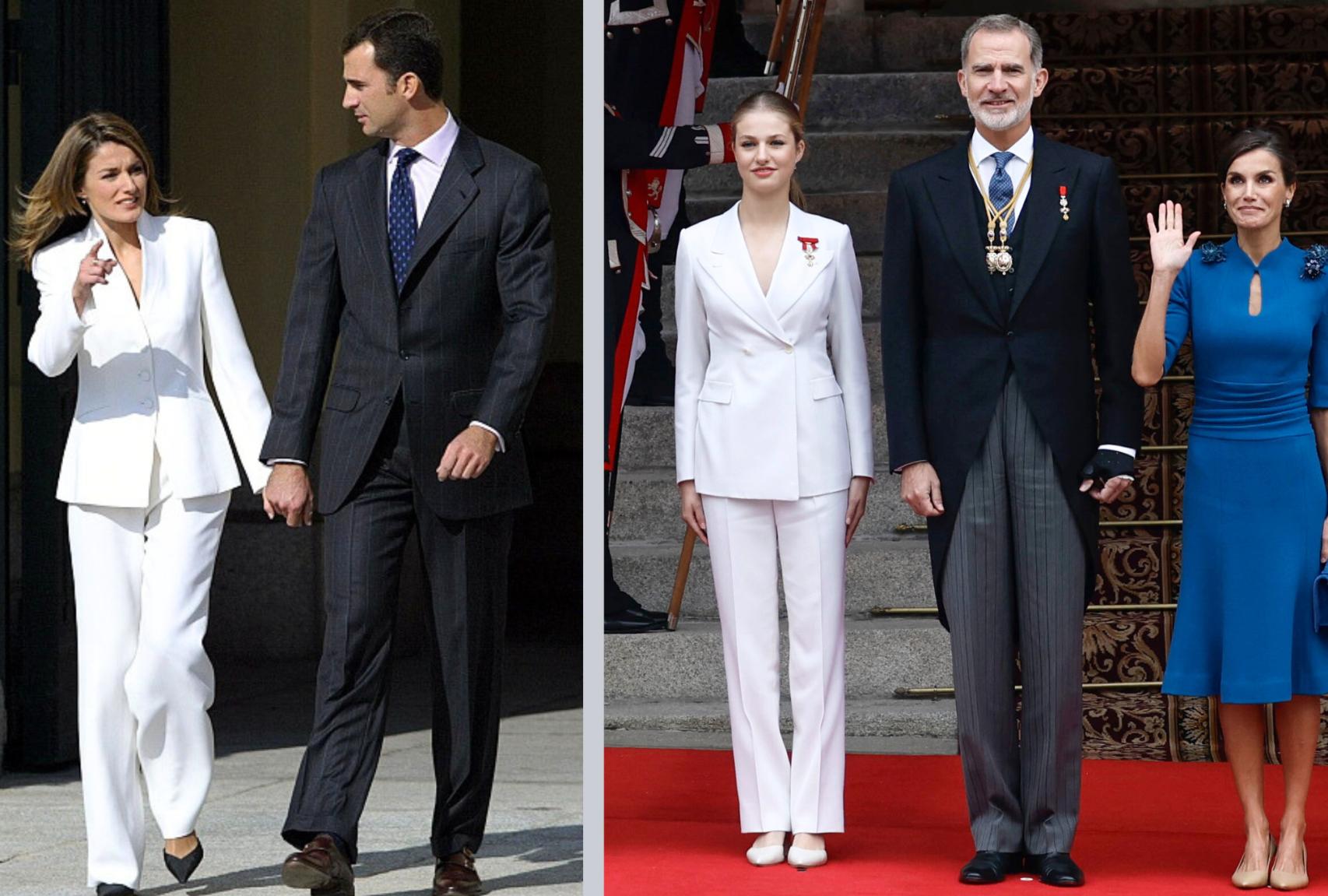 Madre e hija con trajes similares.