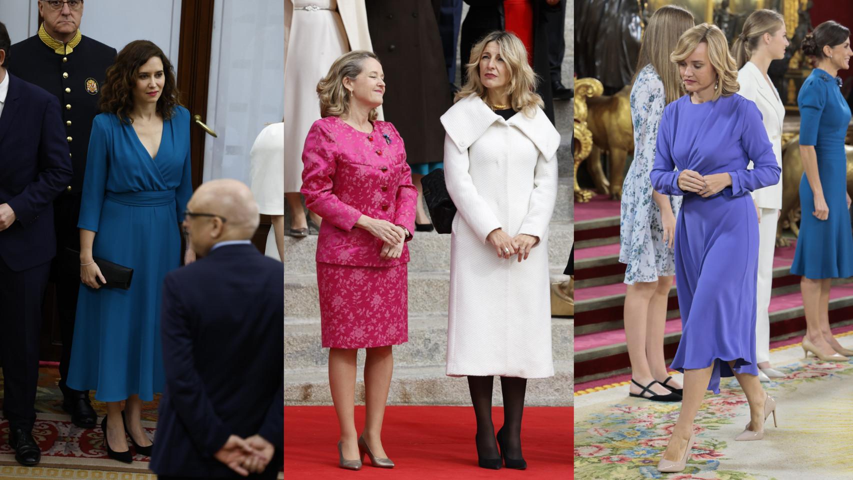 Isabel Díaz Ayuso, Nadia Calviño, Yolanda Díaz y Pilar Alegría en la Jura de la Constitución