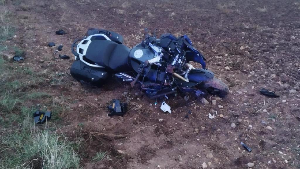 La moto del fallecido.