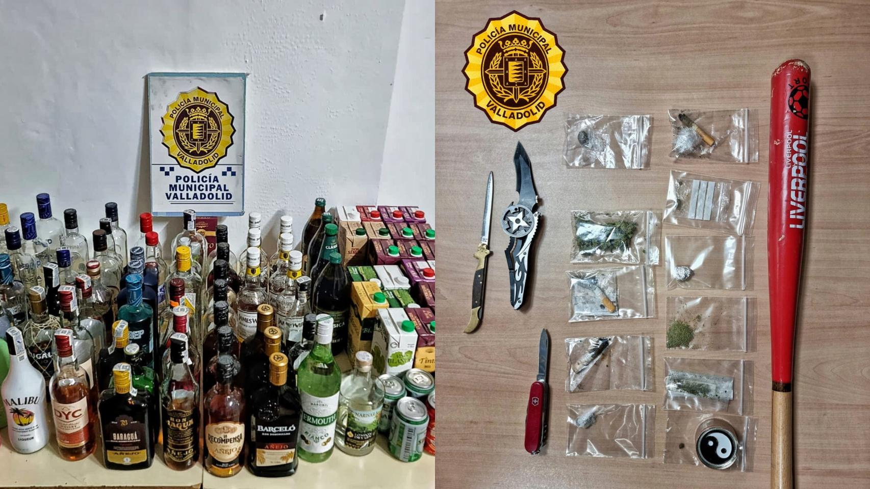 Material incautado en un botellón de Moreras