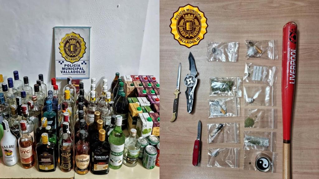 Material incautado en un botellón de Moreras