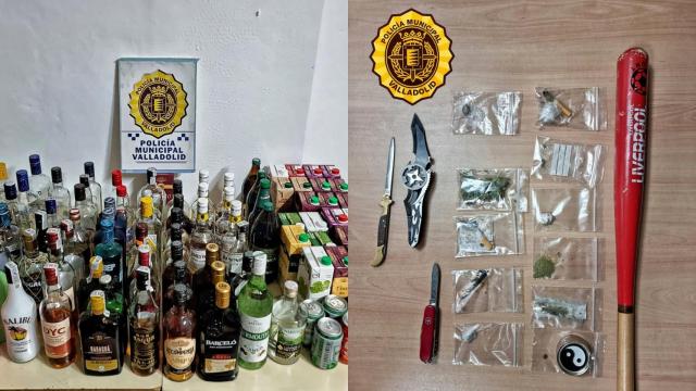 Material incautado en un botellón de Moreras
