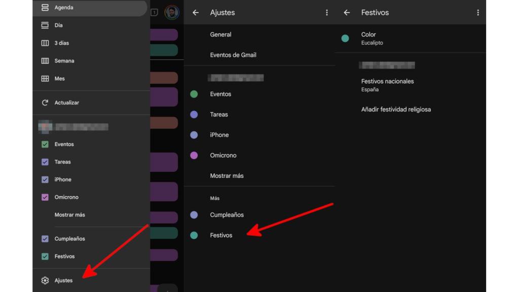Cómo activar los calendarios festivos en Google Calendar