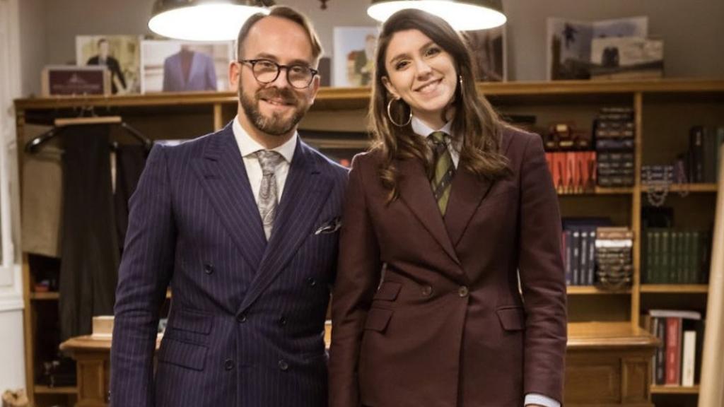 Agustín García Montero y Lucía Serrano, dueños actuales de la sastrería.