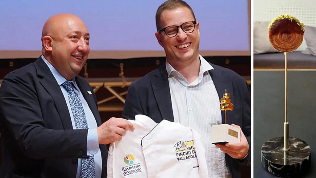 Jaime Fernández entregando el Premio del Concurso Provincial de Pinchos a Teo