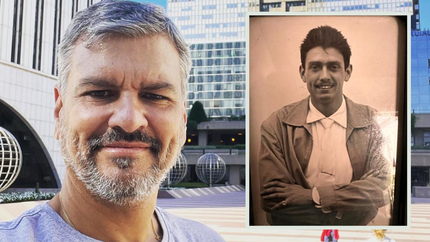 Javier González de Gregorio y Molina en un montaje de EL ESPAÑOL junto a su padre, Leoncio González de Gregorio.