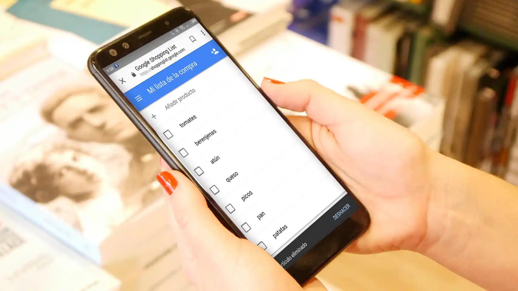 Lista de la compra en un móvil