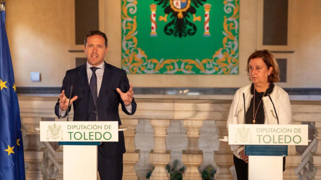 Carlos Velázquez y Conchi Cedillo, alcalde de Toledo y presidenta de la Diputación toledana, respectivamente.