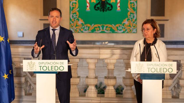 Carlos Velázquez y Conchi Cedillo, alcalde de Toledo y presidenta de la Diputación toledana, respectivamente.