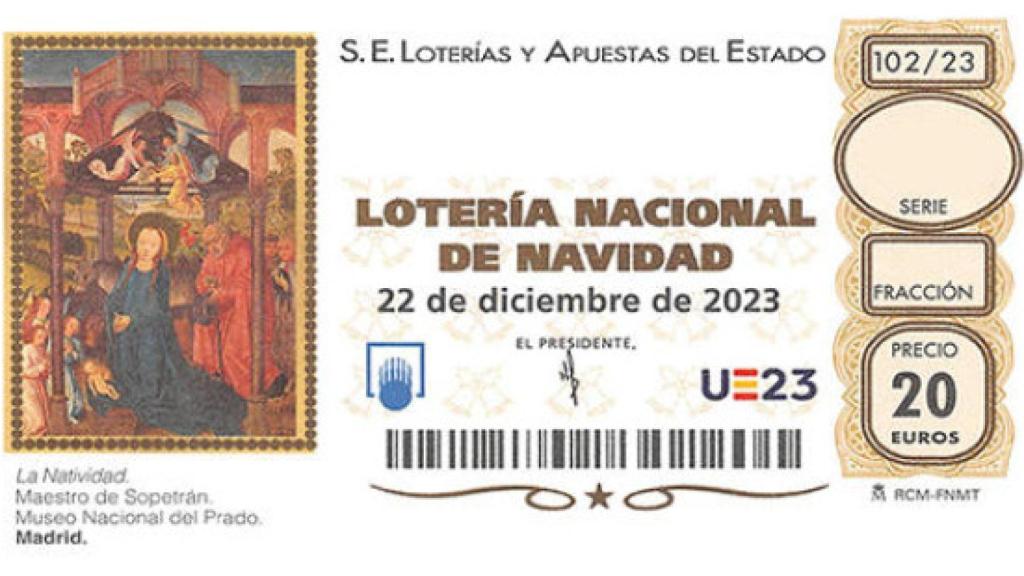 Así es el décimo de la Lotería de Navidad 2023.