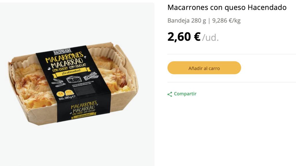 Macarrones con queso.