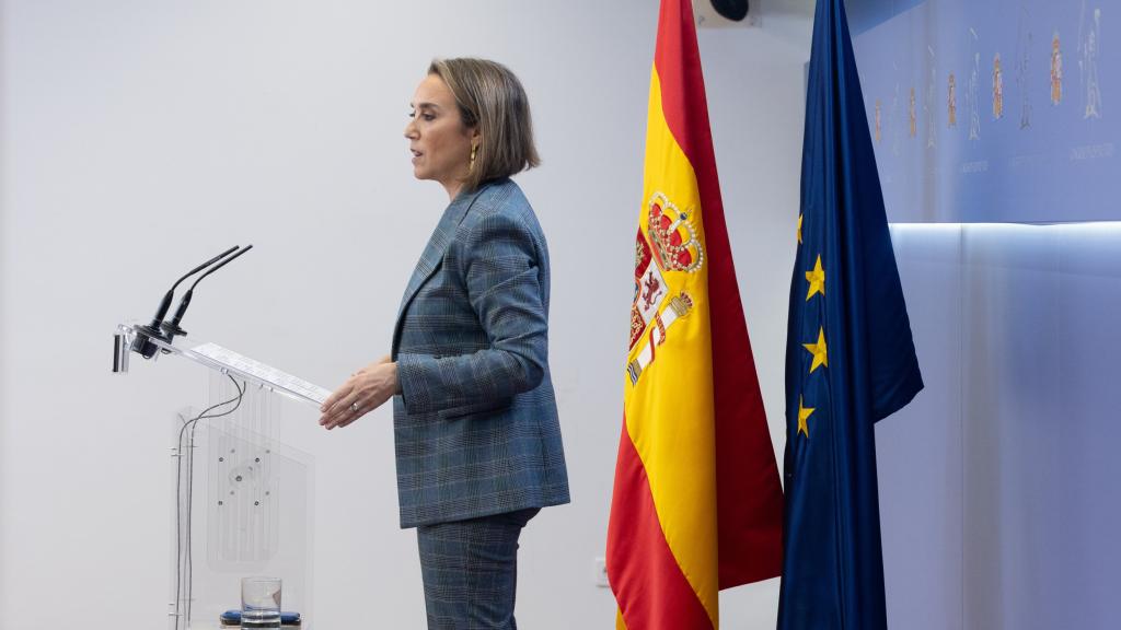 La secretaria general del PP, Cuca Gamarra, este viernes.