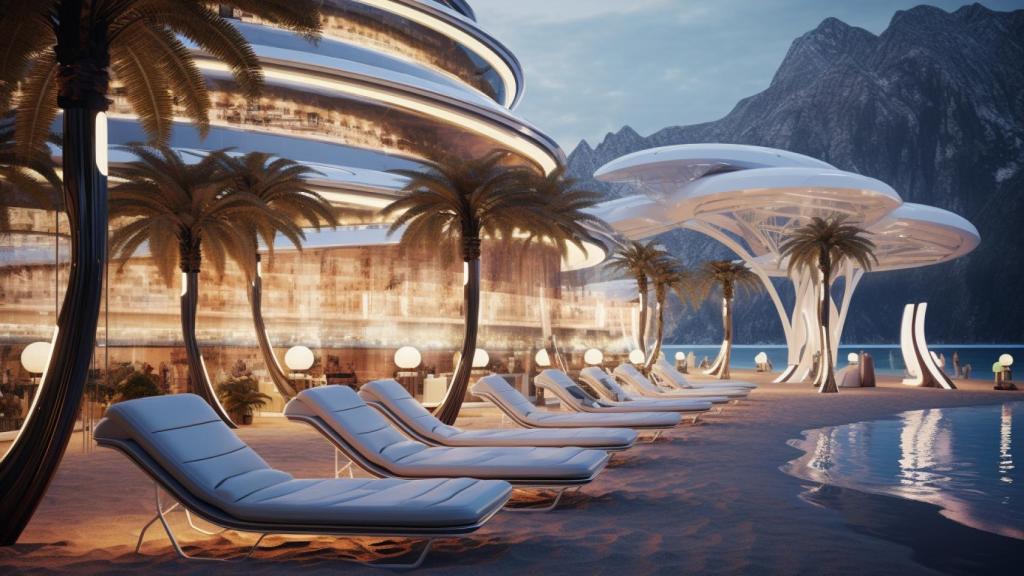 Playa del Postiguet en un futuro imaginario.