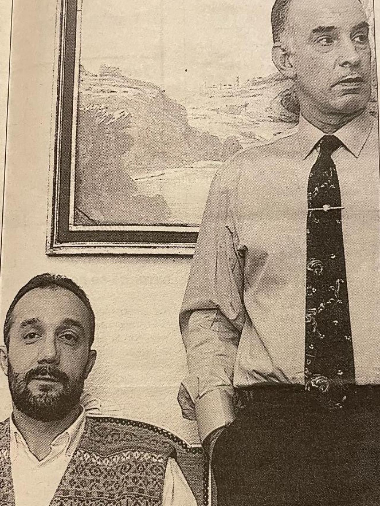 Amedo (derecha) y Domínguez (izquierda), en el Eurobuilding.