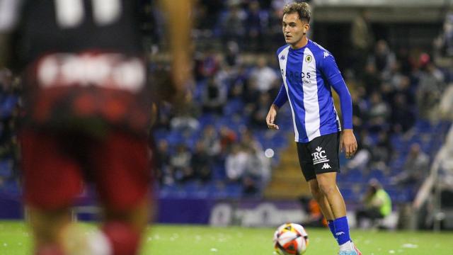 Carlos Mangada durante el partido de Copa del Rey.