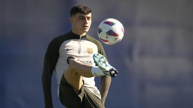 Pedri, durante el regreso a los entrenamientos con el FC Barcelona.