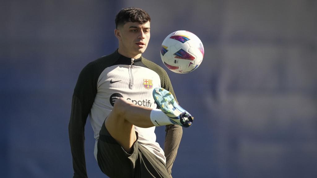 Pedri, durante el regreso a los entrenamientos con el FC Barcelona.