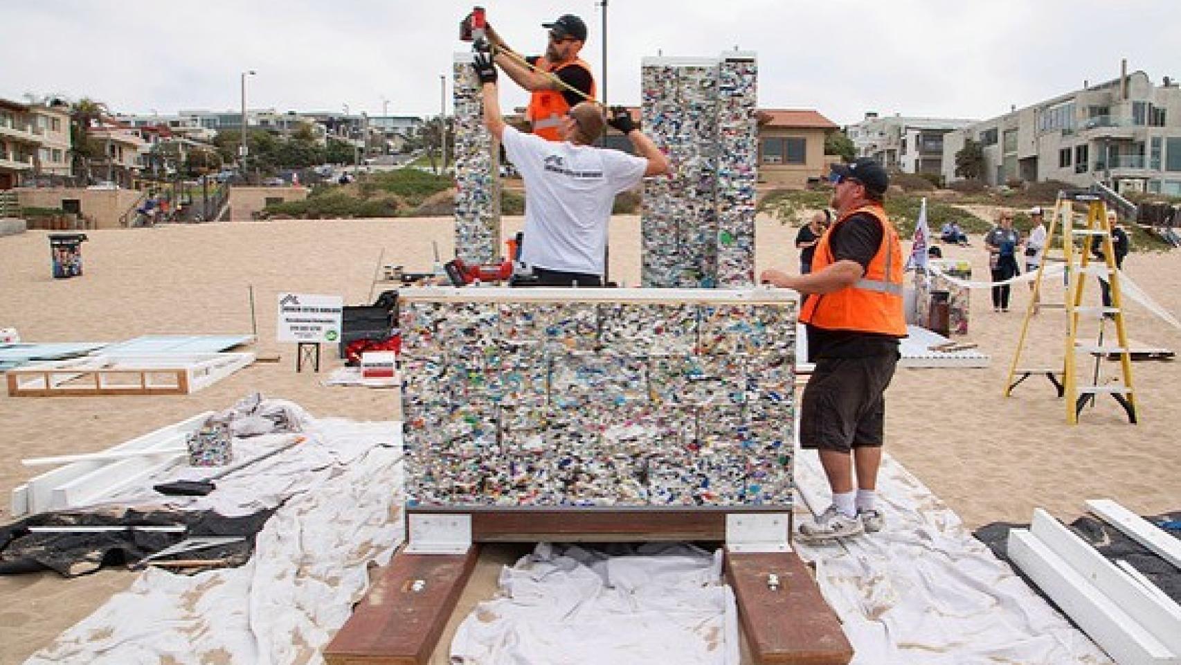 Ladrillos de plástico reciclado ByFusion.