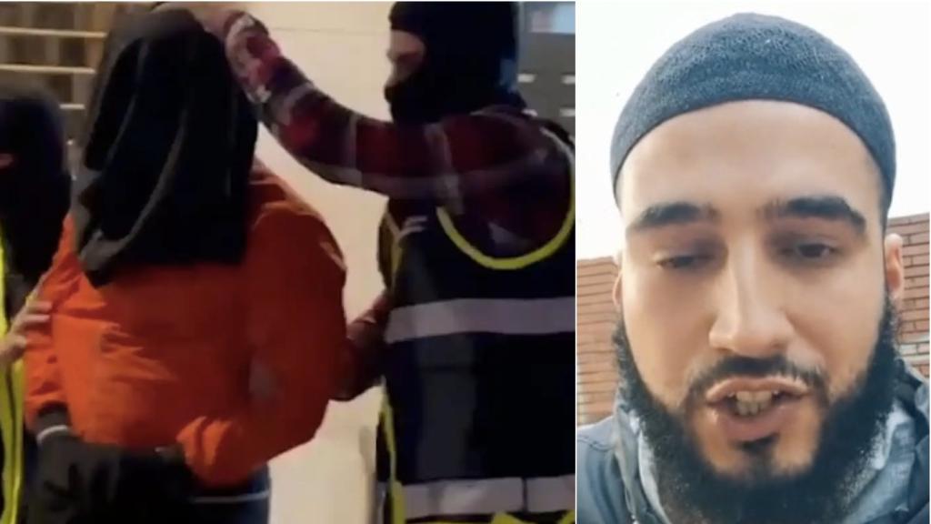 Said, detenido por la Policía y lanzando una de sus proclamas salafistas en Tiktok.