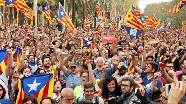 Manifestación independentista en Cataluña