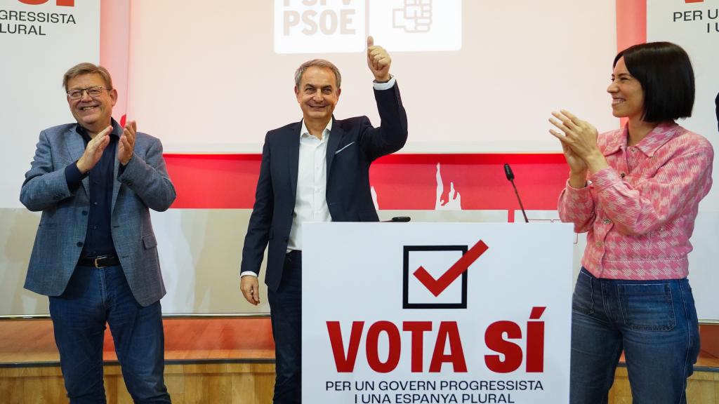 Zapatero, junto a Puig y la ministra Diana Morant