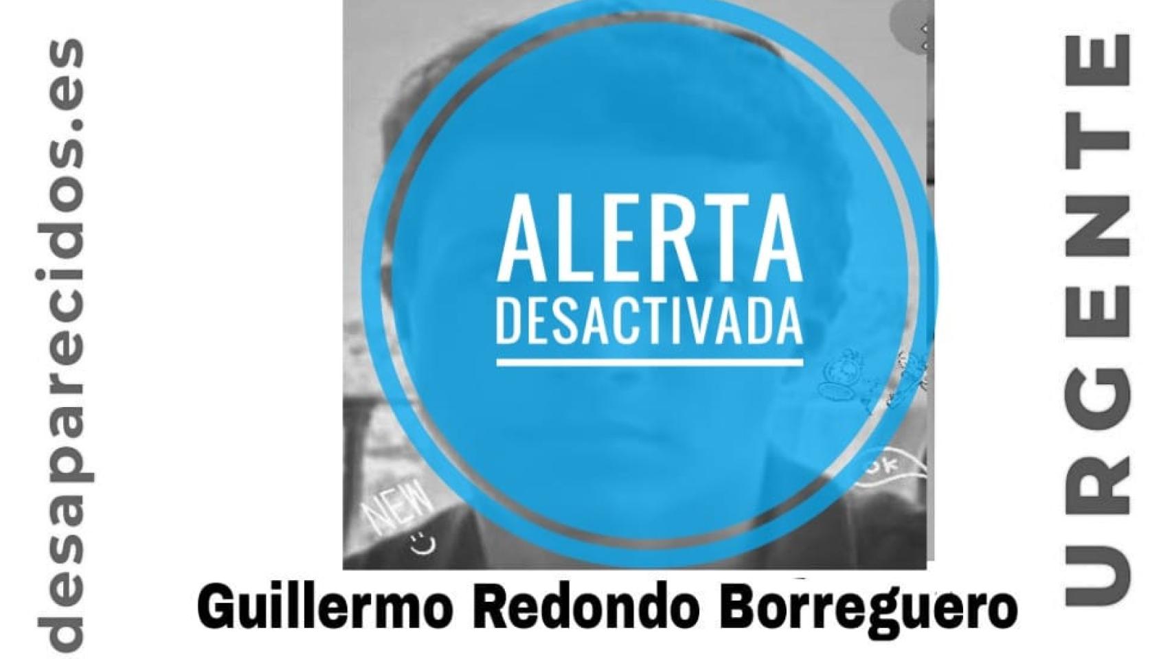 Uno de los carteles con la desactivación de la búsqueda de los dos jóvenes.