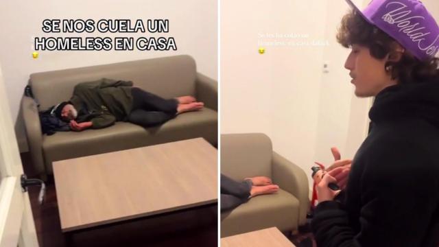 Dos capturas del vídeo que se ha hecho viral.