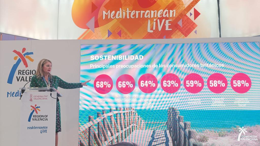 La consellera Nuria Montes, durante la presentación de los datos turísticos.