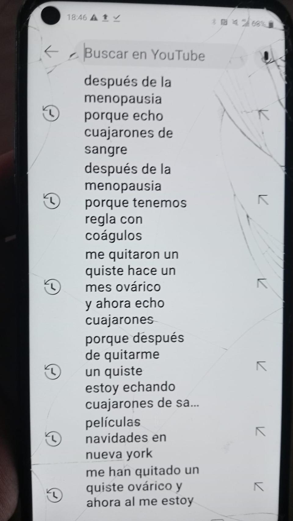 Una de las búsquedas que todavía figuran en el historial de Google del teléfono de la difunta Ana María.