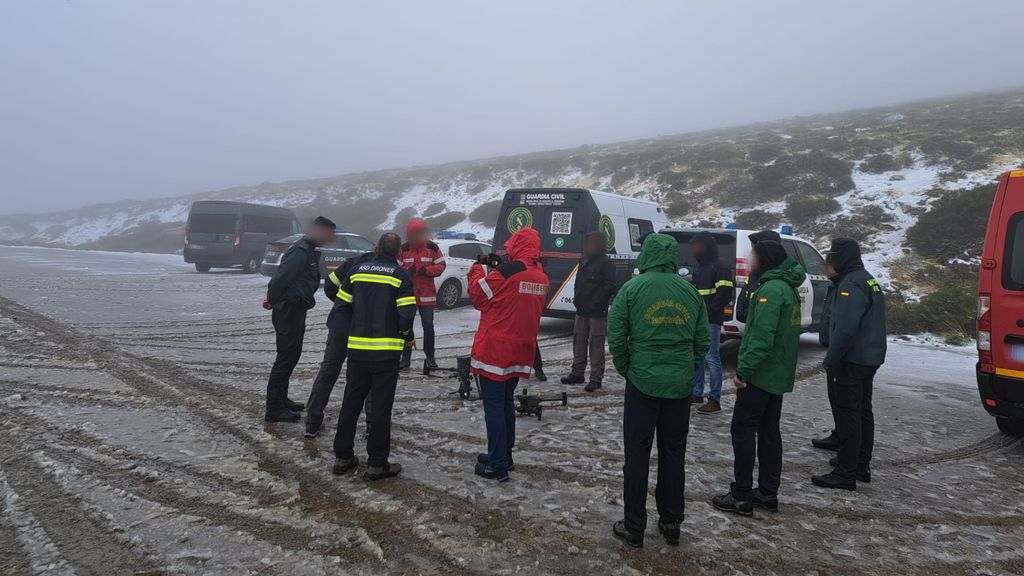 Imagen del operativo del pasado fin de semana para buscar al montañero de Béjar