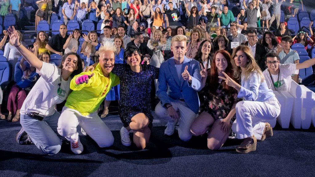 Foto de grupo de la entrega de premios de la I edición del Madrid EducaCiencia Film Festival.
