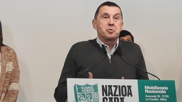 Arnaldo Otegi, coordinador general de EH Bildu, en una imagen de este lunes.