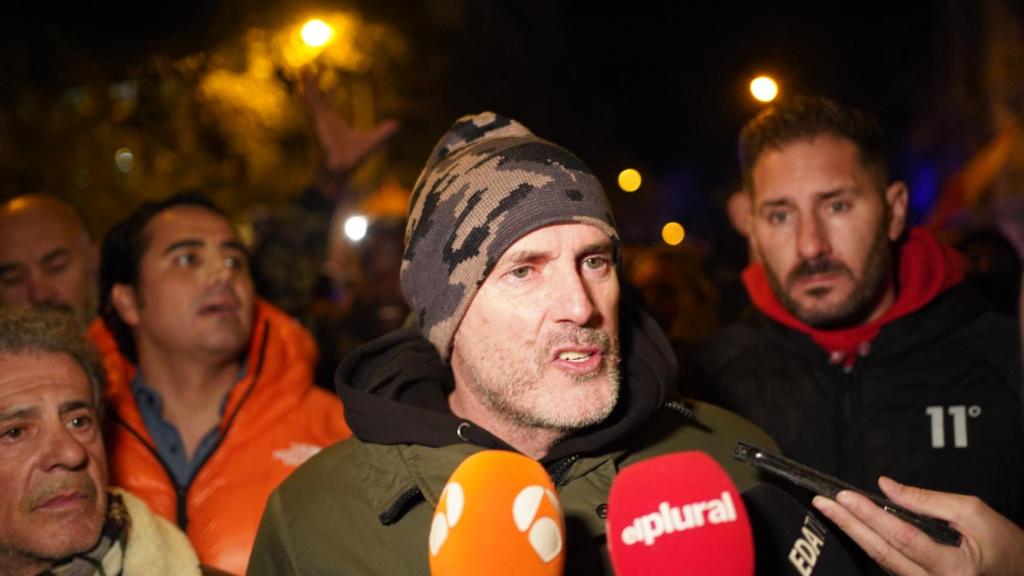 Dani Esteve en la manifestación de Ferraz